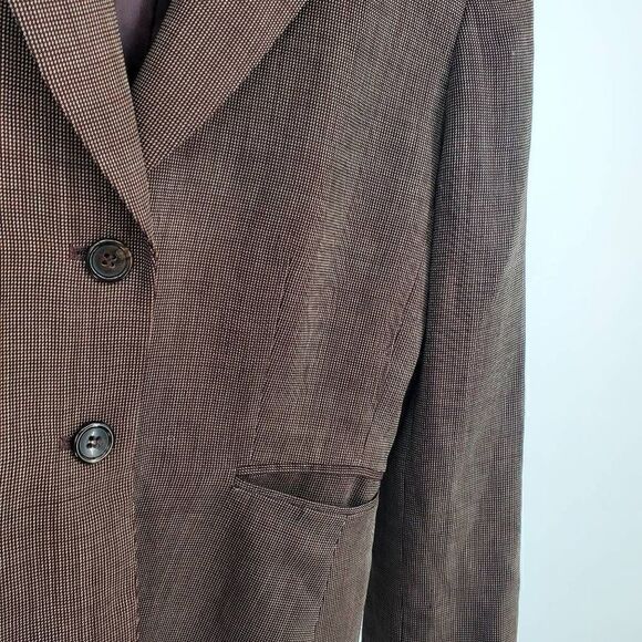 Tahari‎ ASL Women's Brown Plaid Blazer Jacket Size 2 Petite - Picture 3 of 5